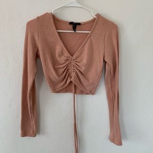 Forever 21 Blush Ruched Crop Top